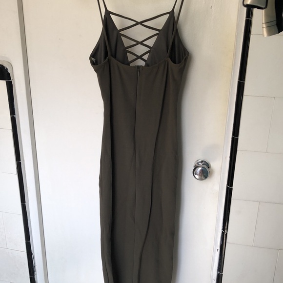 Seven Sisters olive green midi dress, size Small - Picture 3 of 6